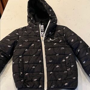 Kids Nike Black Hooded Puffer Jacket
